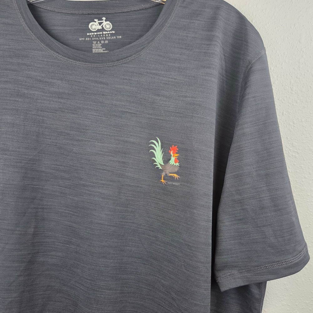 Redbike Brand Mens XXL Solar Tee UPF 50+ Key West Rooster Performance Shirt Grey